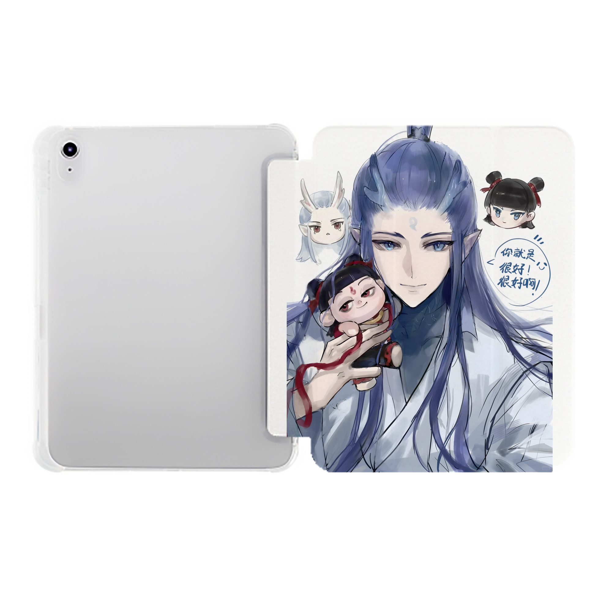 （画像用） Ne Zha 2 ナタ 魔童の大暴れ IPad ケース ペン収納付き 三つ折りスタンド PUレザー×シリコン 対応機種9.5/10.5/10.9インチ